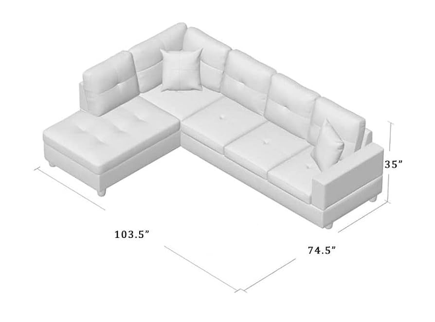 LiLi&LuLu　1216 Amazon.com: AYCP Golden Coast 3 PCS Sectional Sofa Set, L